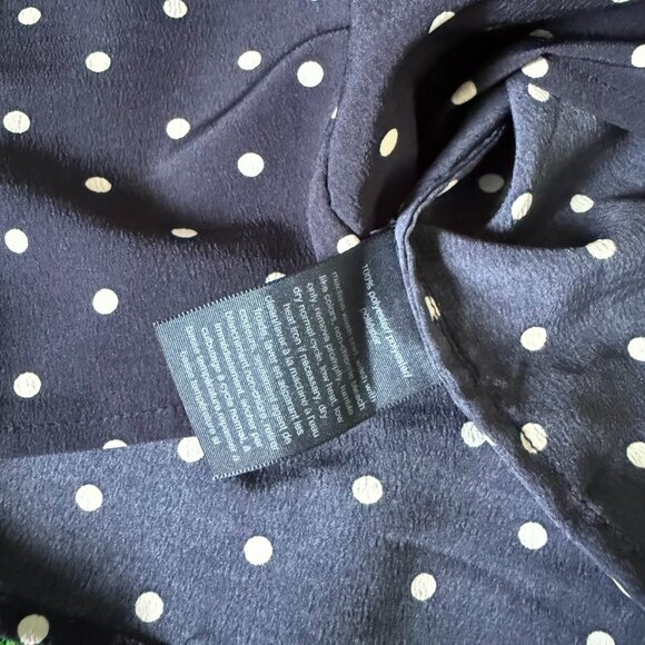 Tommy Hilfiger Women's Shirt Button Up Polka Dot Short Sleeve Navy Blue Size L - Picture 6 of 11